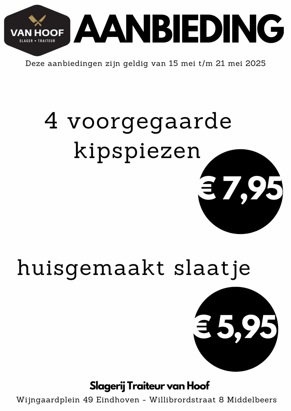 Slagerij aanbieding 15 mei / 21 mei
